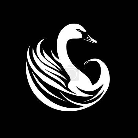 Ilustración de Cisne - logo minimalista y plano - ilustración vectorial - Imagen libre de derechos