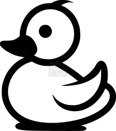 Toy duck - minimalist and simple silhouette - vector illustration