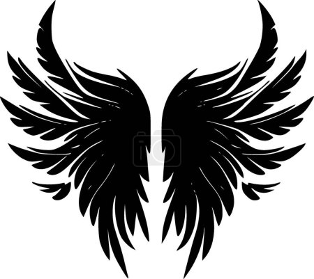 Wings - minimalist and simple silhouette - vector illustration