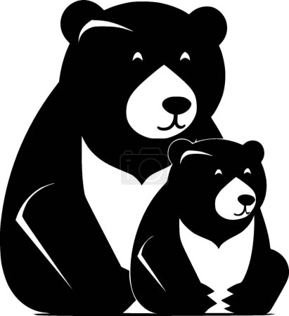 Bears - minimalist and flat logo - vector illustration