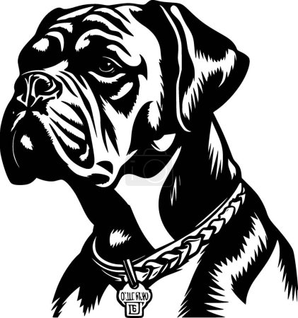 Boxer - black and white isolated icon - vector illustration