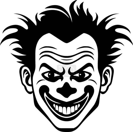 Clown - black and white isolated icon - vector illustration