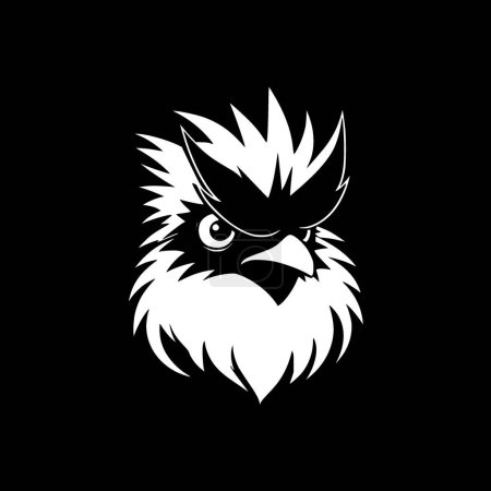 Cacatúa - icono aislado en blanco y negro - ilustración vectorial