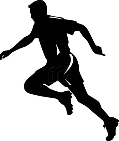 Illustration for Football - black and white isolated icon - vector illustration - Royalty Free Image