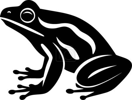 Ilustración de Rana - icono aislado en blanco y negro - ilustración vectorial - Imagen libre de derechos