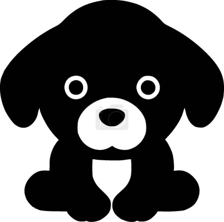 Puppy - minimalist and flat logo - vector illustration