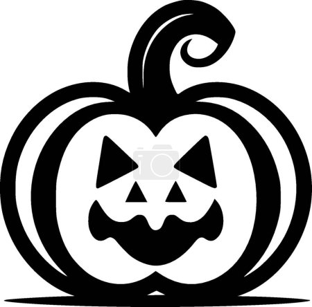 Pumpkin - black and white vector illustration