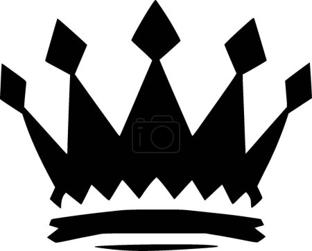 Queen - black and white isolated icon - vector illustration