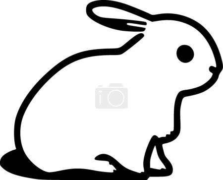 Kaninchen - schwarz-weißes Icon - Vektorillustration