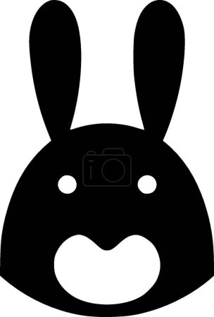 Conejo - ilustración vectorial en blanco y negro