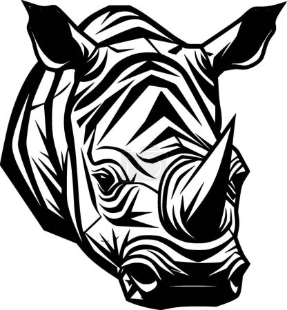Rinoceronte - logo minimalista y plano - ilustración vectorial