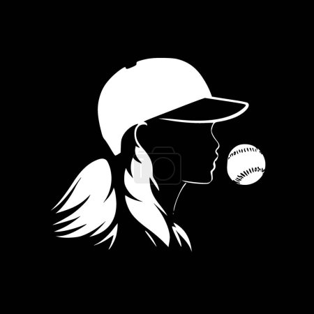 Softball - minimalist and simple silhouette - vector illustration