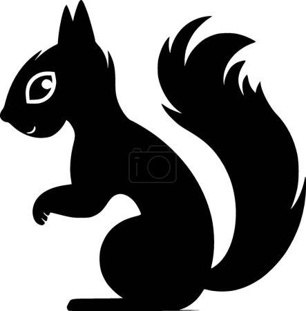 Squirrel - minimalist and simple silhouette - vector illustration