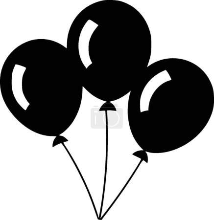 Balloons - minimalist and flat logo - vector illustration