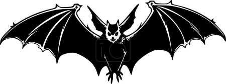 Chauve-souris - icône isolée en noir et blanc - illustration vectorielle