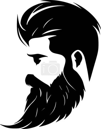 Barba - logo minimalista y plano - ilustración vectorial