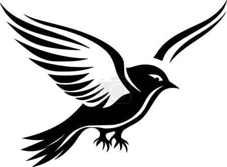Bird - ilustración vectorial en blanco y negro