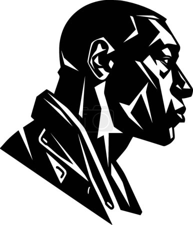 Boxer - icono aislado en blanco y negro - ilustración vectorial