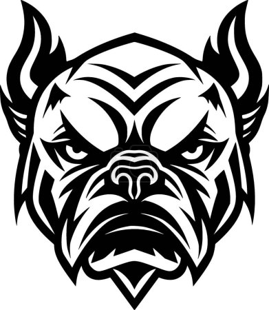Bulldogge - schwarz-weiße Vektorillustration
