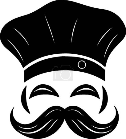 Chapeau de chef - icône isolée en noir et blanc - illustration vectorielle