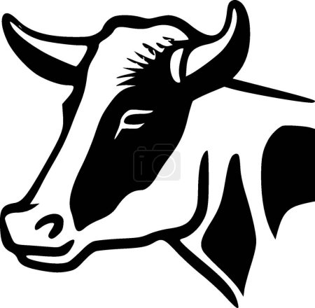Piel de vaca - logotipo minimalista y plano - ilustración vectorial