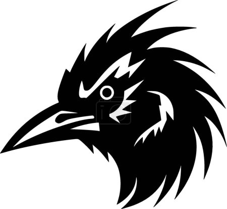 Corbeau - logo minimaliste et plat - illustration vectorielle