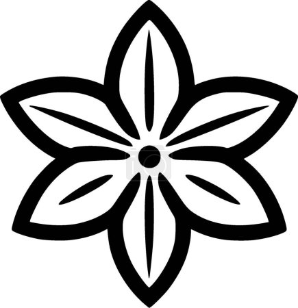 Daisy - illustration vectorielle en noir et blanc