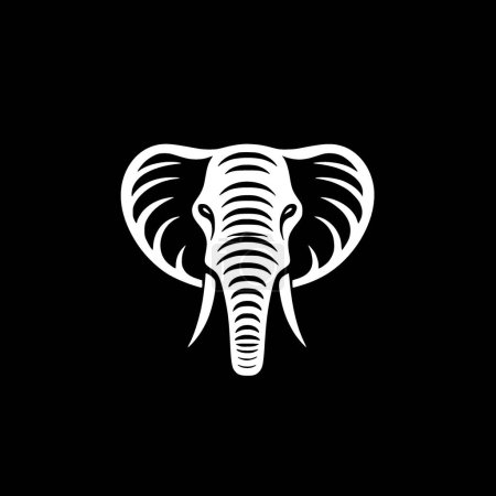 Ilustración de Elefante - ilustración vectorial en blanco y negro - Imagen libre de derechos