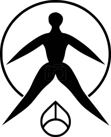 Gymnastics - minimalist and flat logo - vector illustration