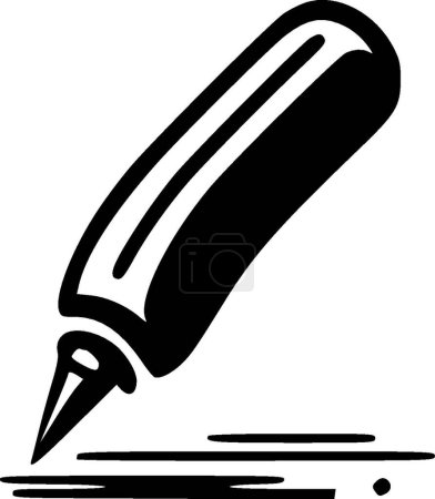 Illustration for Handwriting - black and white vector illustration - Royalty Free Image