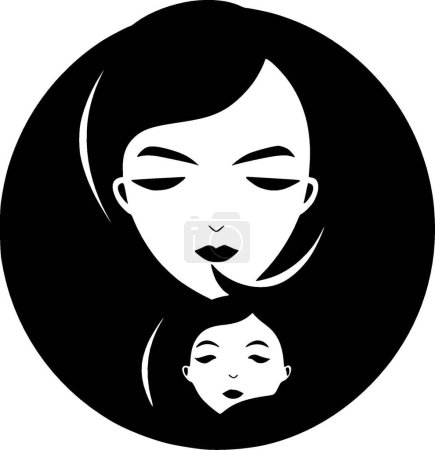 Mom - minimalist and simple silhouette - vector illustration