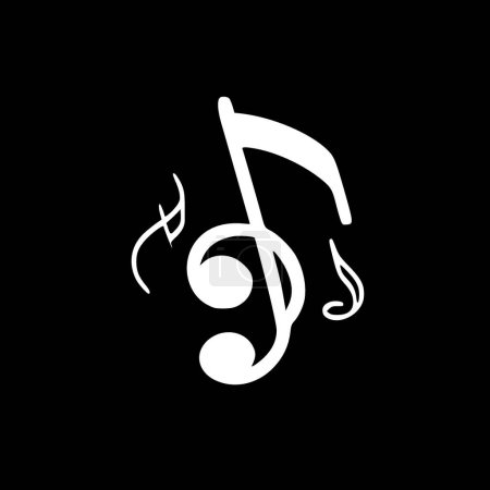 Illustration for Music - black and white isolated icon - vector illustration - Royalty Free Image
