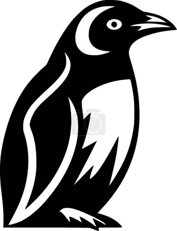 Penguin - black and white isolated icon - vector illustration