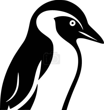 Pingüino - ilustración vectorial en blanco y negro