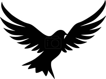 Sturmvogel - schwarz-weißes Icon - Vektorillustration
