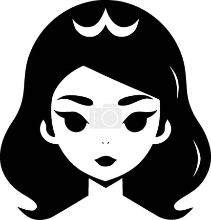 Princess - minimalist and simple silhouette - vector illustration