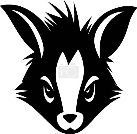 Téléchargez les illustrations : Skunk - silhouette minimaliste et simple - illustration vectorielle - en licence libre de droit