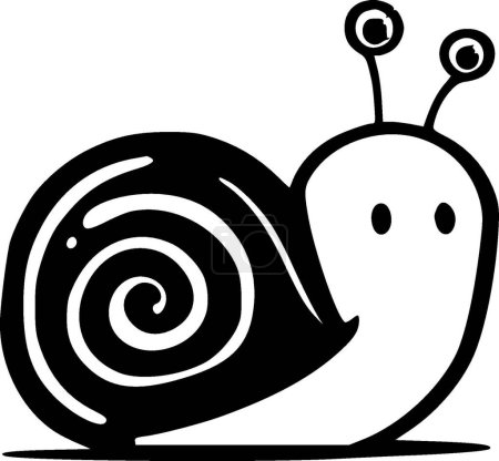 Snail - black and white isolated icon - vector illustration