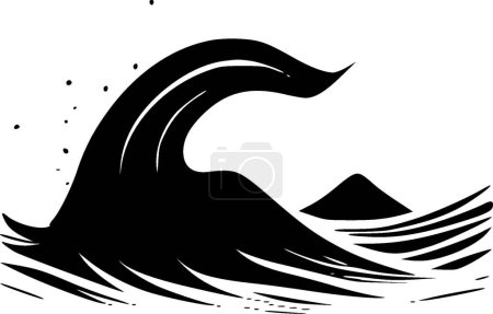 Wave - minimalist and simple silhouette - vector illustration