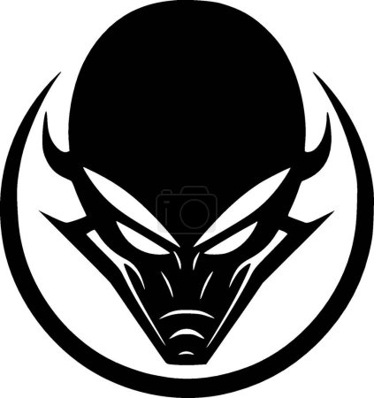 Alien - logo minimalista y plano - ilustración vectorial