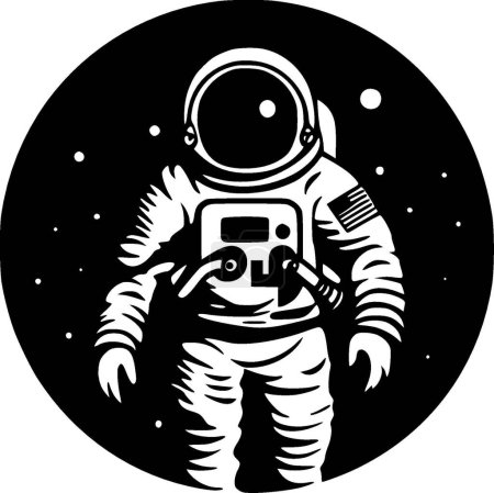 Astronaute - logo plat et minimaliste - illustration vectorielle