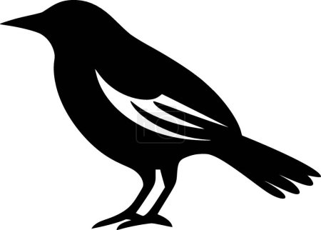 Birds - black and white isolated icon - vector illustration