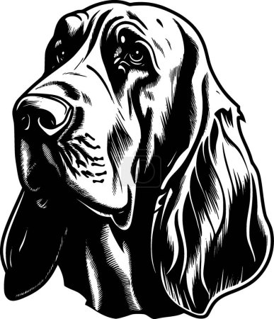 Ilustración de Bloodhound - silueta minimalista y simple - ilustración vectorial - Imagen libre de derechos
