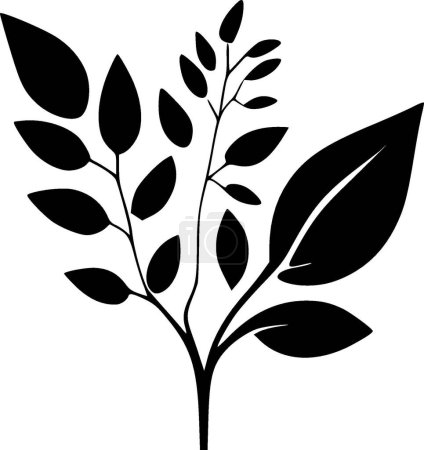 Illustration for Branch - black and white isolated icon - vector illustration - Royalty Free Image