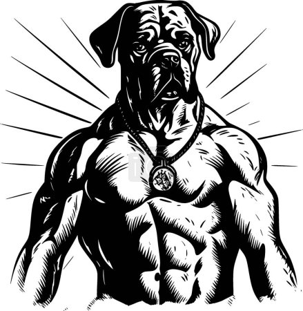 Boxer - logo plat et minimaliste - illustration vectorielle