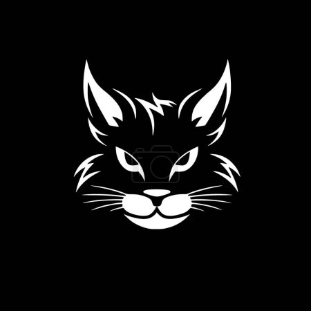 Cat - black and white vector illustration