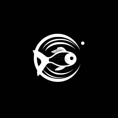 Clownfish - black and white isolated icon - vector illustration