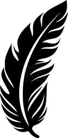 Plume - illustration vectorielle en noir et blanc