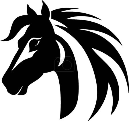 Illustration for Horse - black and white vector illustration - Royalty Free Image