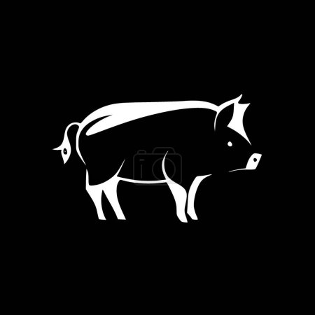 Cochon - logo plat et minimaliste - illustration vectorielle